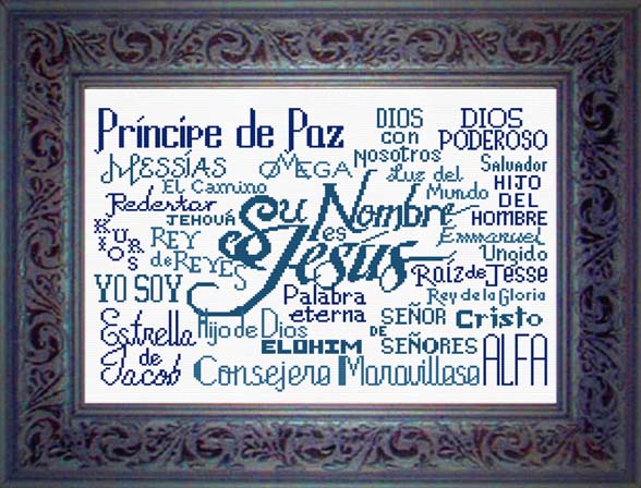 Su Nombre - Spanish Names for Jesus - Blue